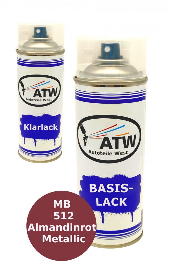 Autolack für Mercedes Benz 512 Almandinrot Metallic +400ml Klarlack Set